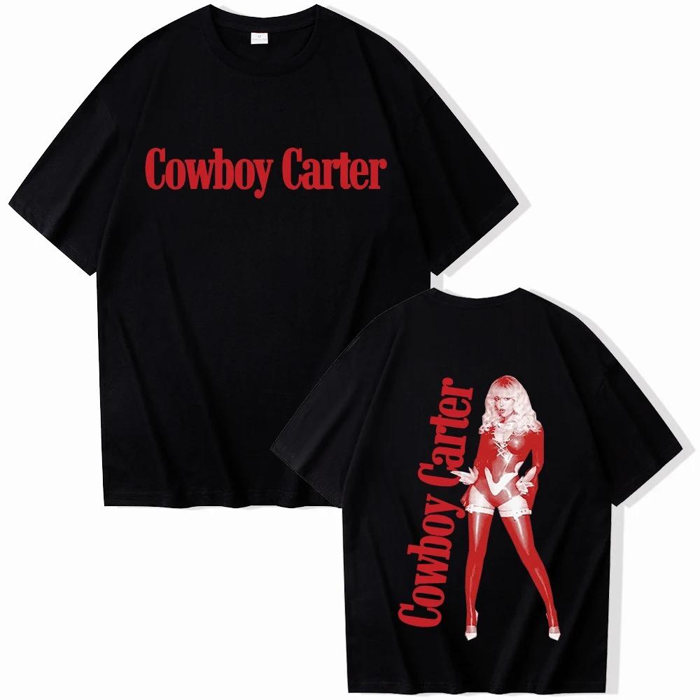 

Beyoncé Cowboy Carter Double-Sided Print T-Shirt, Unisex Album Cover Streetwear Tee, 100% Cotton Oversized Casual Top 4XL