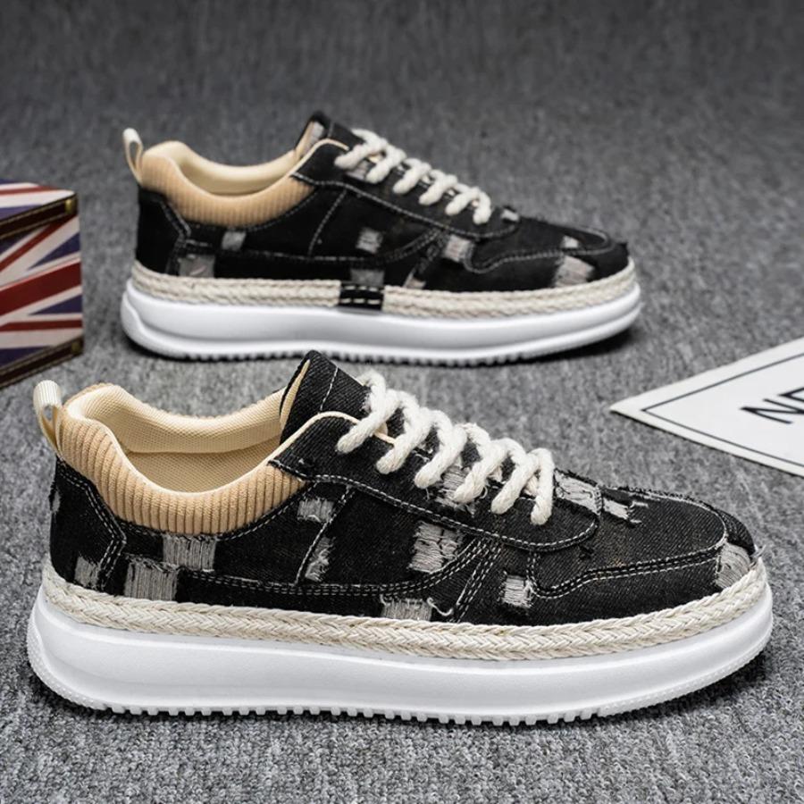 2025 Canvas sneakers small white shoes men's new thick sole breathable increase fashion casual shoes men running shoes tênis