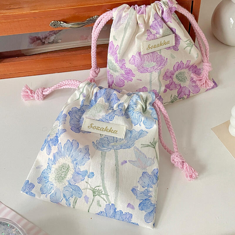 

Zion Flower Bokjori String Pouch Blue