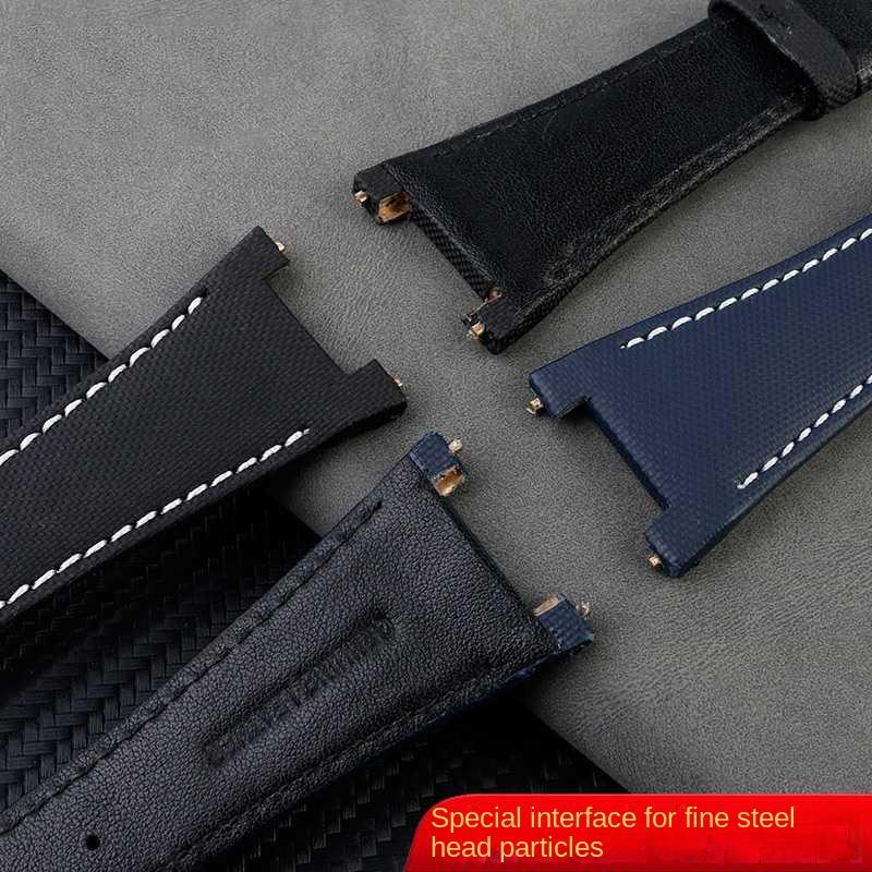 Curea de ceas din piele și nailon cu bază Pentru seria IWC Engineer IW500501 IW378507 IW323601 Curea de ceas pentru bărbați 28mm Decupaj Brățară din pânză