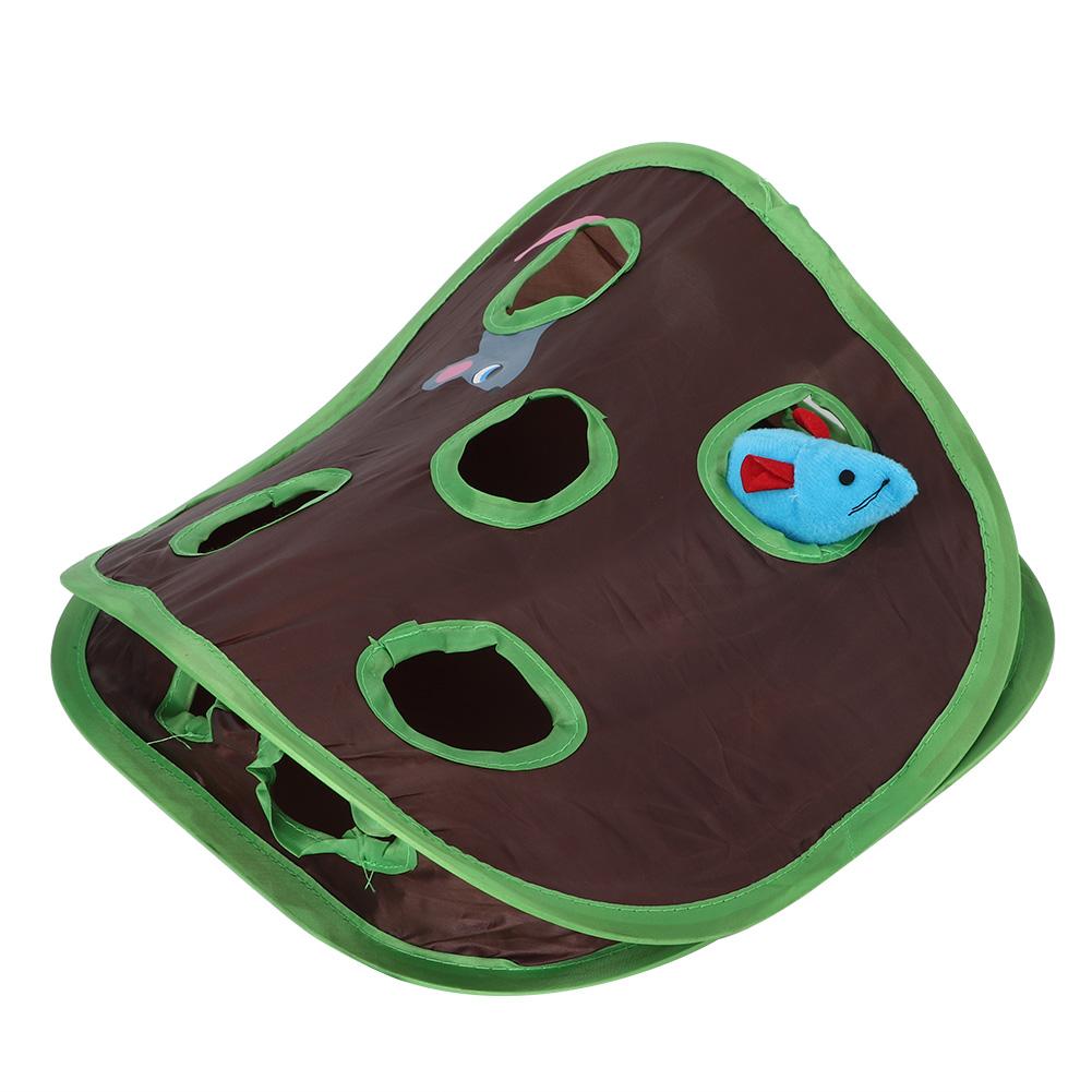 1 Set Foldable Cat Toy Popup Open Mouse Hunt with Bell Ball Funny Interactive Hunting Pet Toys