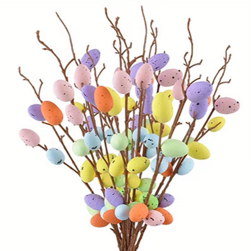 1/3/5Pcs Artificial Easter Egg Branches 35CM Fake Bouquets for Home Decor Garden Easter Decoration Party Supplies Vase Ornament