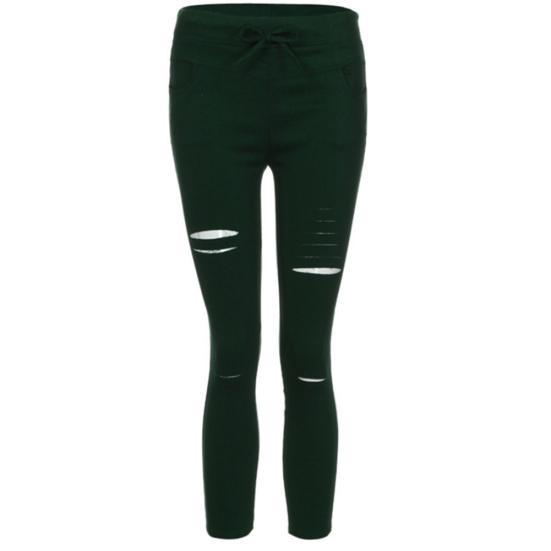 Women Stretch Ripped Jeans Slim Fit Skinny Denim Trousers Casual Hole Pants Leggings