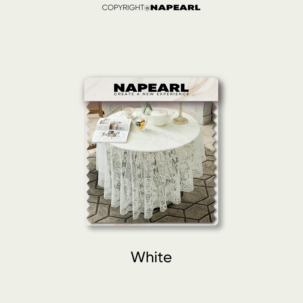 

1 шт. Многофункциональная и универсальная европейская пылезащитная круглая скатерть из кружева, украшение для стола NAPEARL Diameter 150cm белый