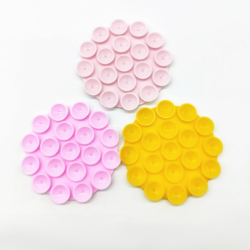Double Side Silicone Suction Pad For Mobile Phone Fixture Suction Cup Backed Adhesive Rubber Sucker Pad For Fixed Pad