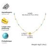 Stainless Steel Sun Pendant Necklace, Blue Natural Stone Beads Wave Chain Necklace for Women, Gold Plated Vintage Jewelry Gift