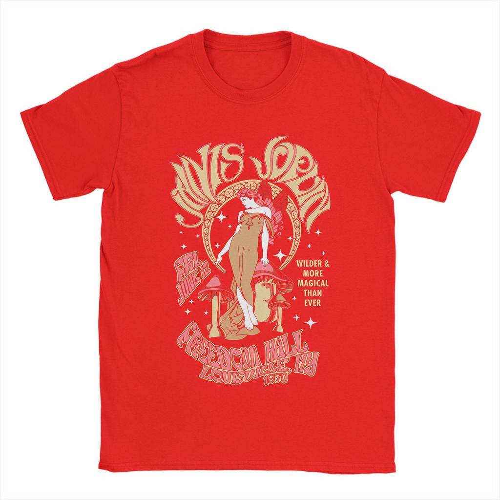 T-shirt Homme Concert Janis Joplin Nouveauté Manches Courtes Col Rond Coton Impression Vêtements