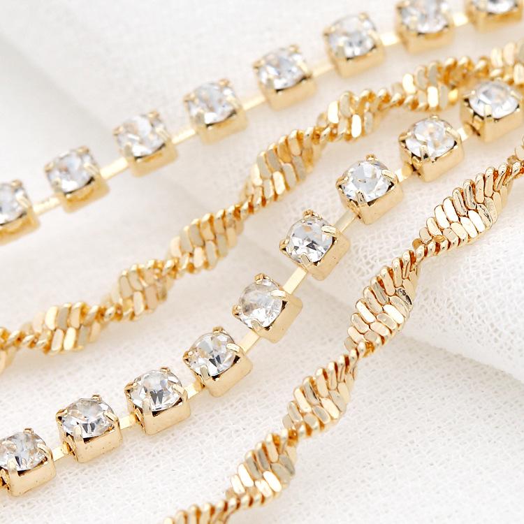 Korean-Style Handmade Zircon Tassel Long Earrings