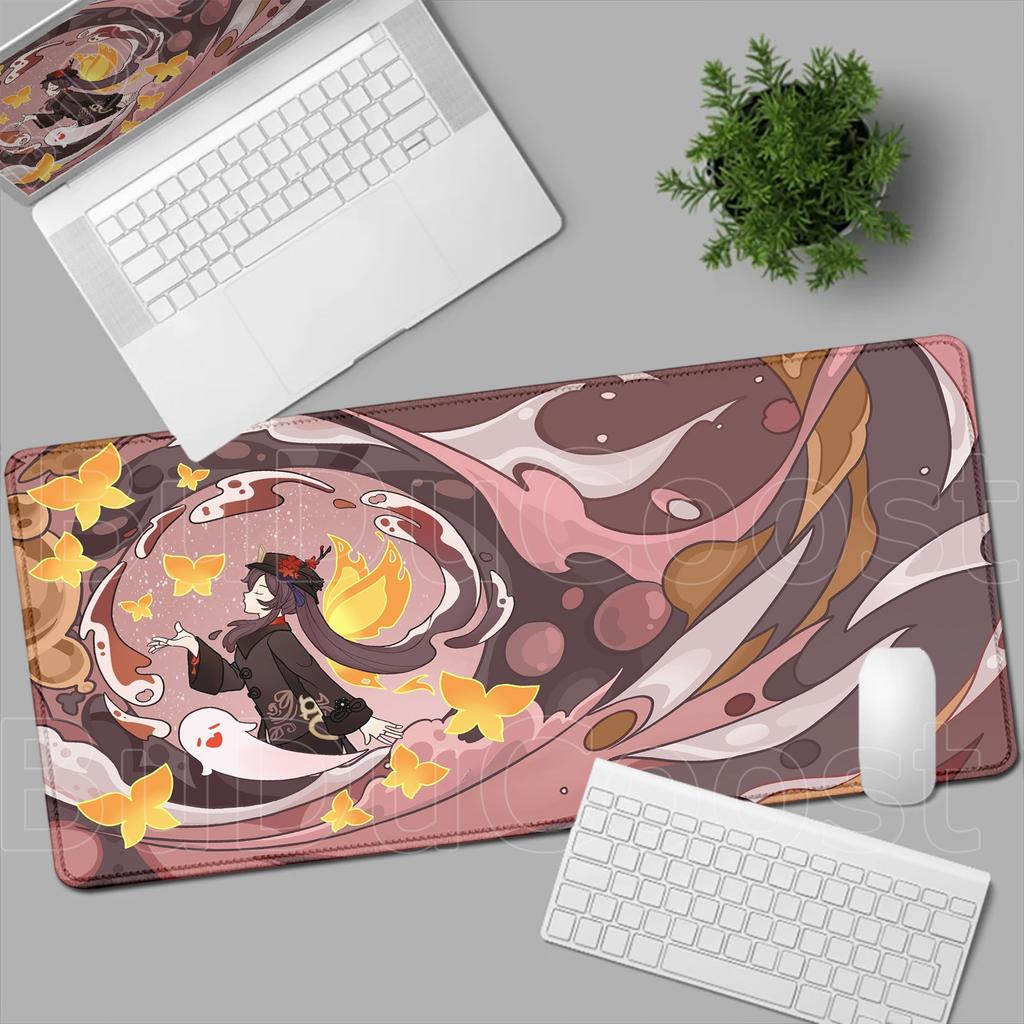 Liyue Genshin Impact Anime Mouse Pad Gaming Ganyu Xiao Baizhu Xianyun XXL Large Mouse Pad Non-slip Keyboard Desk Mat HD Mousepad