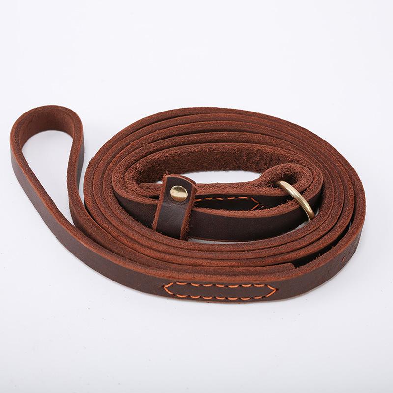 

Верхний слой воловьей кожи Поводок-цепь P Интегрированная взрывозащищенная собачья цепь Немецкий колли Тренировочная шовная веревка из воловьей кожи 2.0 width 1m