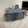 Borsa a tracolla in denim da donna, leggera, piccola, quadrata, borsa a spalla, da sotto braccio