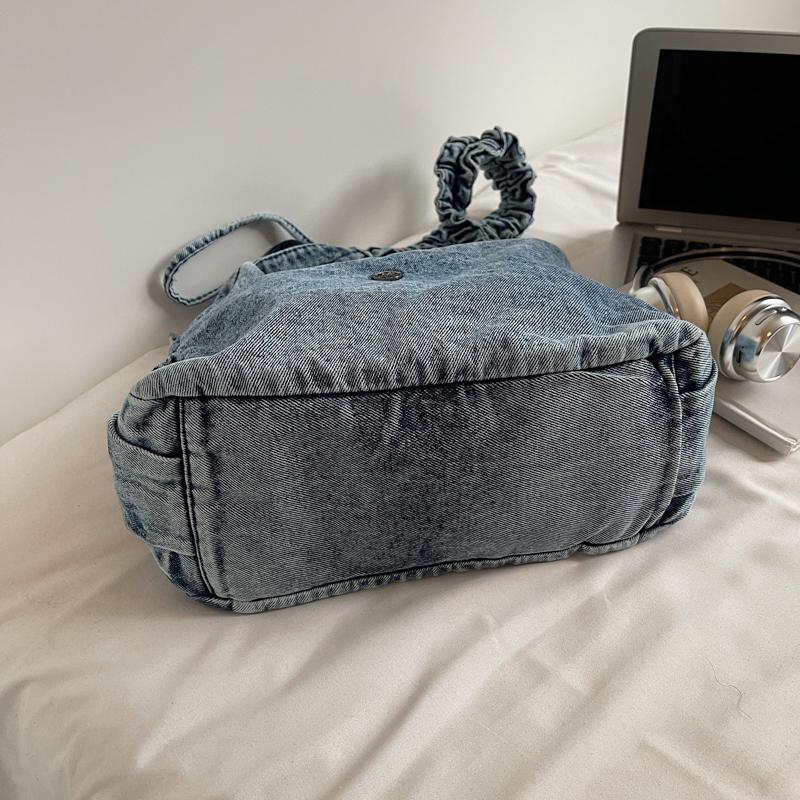 Borsa a tracolla in denim da donna, leggera, piccola, quadrata, borsa a spalla, da sotto braccio