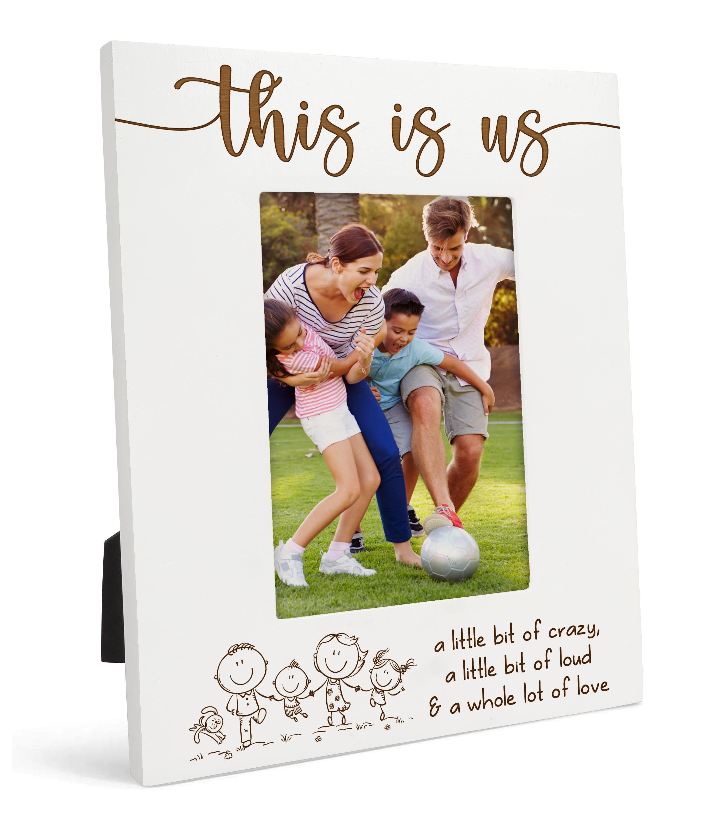 

Любий сувенір, зроблений з любов’ю, настільна фоторамка з гравіюванням, дерев’яна Трохи божевілля, Трохи гучних цитат, біла фоторамка 4x6 Inches Vertical білий