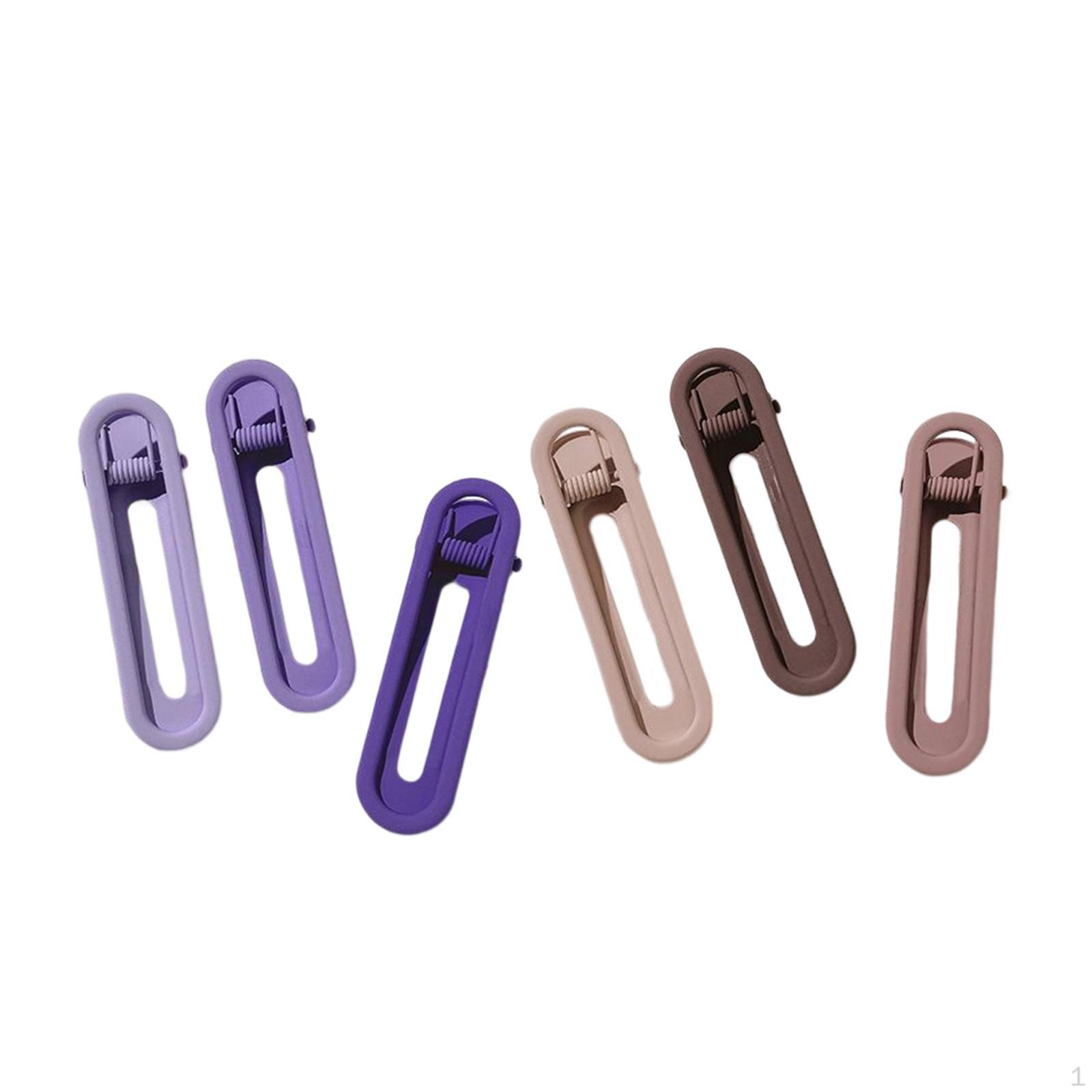 

6 Штук Затискачі-Крокодили для Волосся, Аксесуари-Шпильки для Перукарського Мистецтва, Дівчата Brown Purple