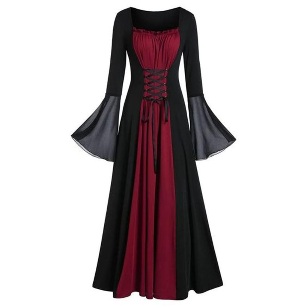 Halloween Medieval Renaissance Vampire Dress for Women Vintage Cosplay Pirate Costume Witch Carnival Dress Up Party 2025