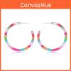 Vibrant Rainbow Acrylic Geometric Earrings Trendy Fashion Statement Jewelry