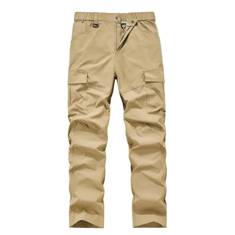 Summer Spring Men Khaki Cargo Pants Men Casual Cargo Pants Man Thin Breathable Multi-Pocket Hiking Loose Trousers