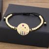 Nidin New Classic Light Luxury Copper Macrame Pave CZ 4MM Beads 8 Shape Men Women Handmade Adjustable Bracelets Jewelry Gift