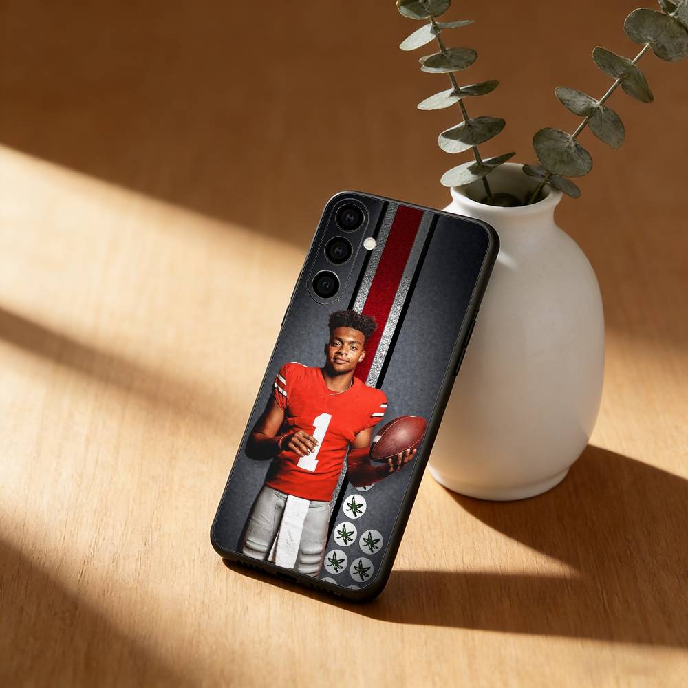 J-Justin Fields 1 Wallpaper Phone Case For Samsung Galaxy A20,21s,22,31,32,52,53,72,73,80,91 Soft Black Shell