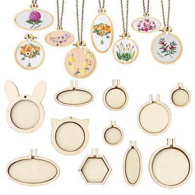 Mini Stickrahmen aus Holz: Klein Rund/Oval für Schmuck, Kreuzstich, Foto, Accessoires, DIY