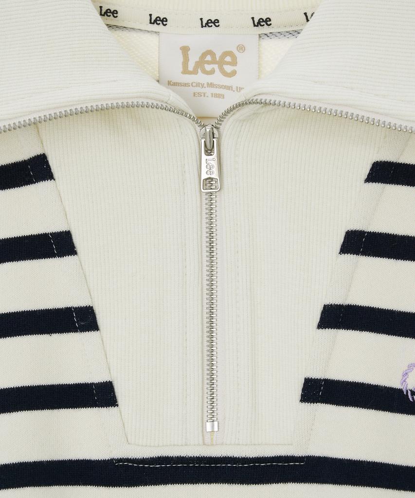 LEE Women'S Half Zip Crop Sweatshirt Ivory