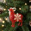 Acrylic Holiday Decor Goat Christmas Car Hanging Ornament 2D Pendant with Tree Decorations String Cute Animal for Rearview Mirror Party Gift