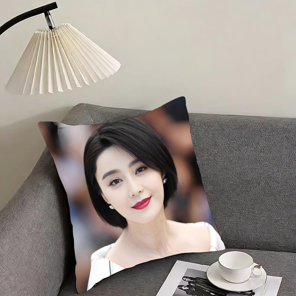 Chinese Actor FFan Bingbing Cushion Cover Elegant Comfort Pillowcase Sofa Bed Doublesided Printed Invisible Zipper Home Decor