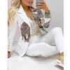 2PCS Women Blazer Suit Lapel Jacket Coat + Pants Co-ord Set Formal Office Outfit