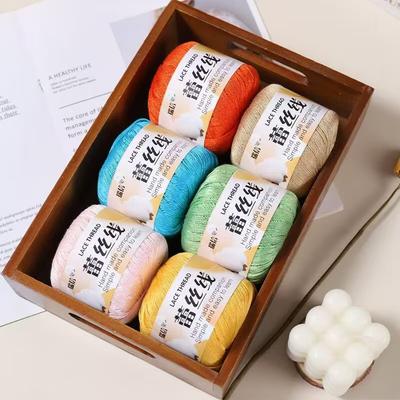 No. 8 Lace Crochet Thread,50g Summer Mercerized Pure Cotton Thread,Crochet Thread Children's Baby Fine Wool Hand-woven Yarn