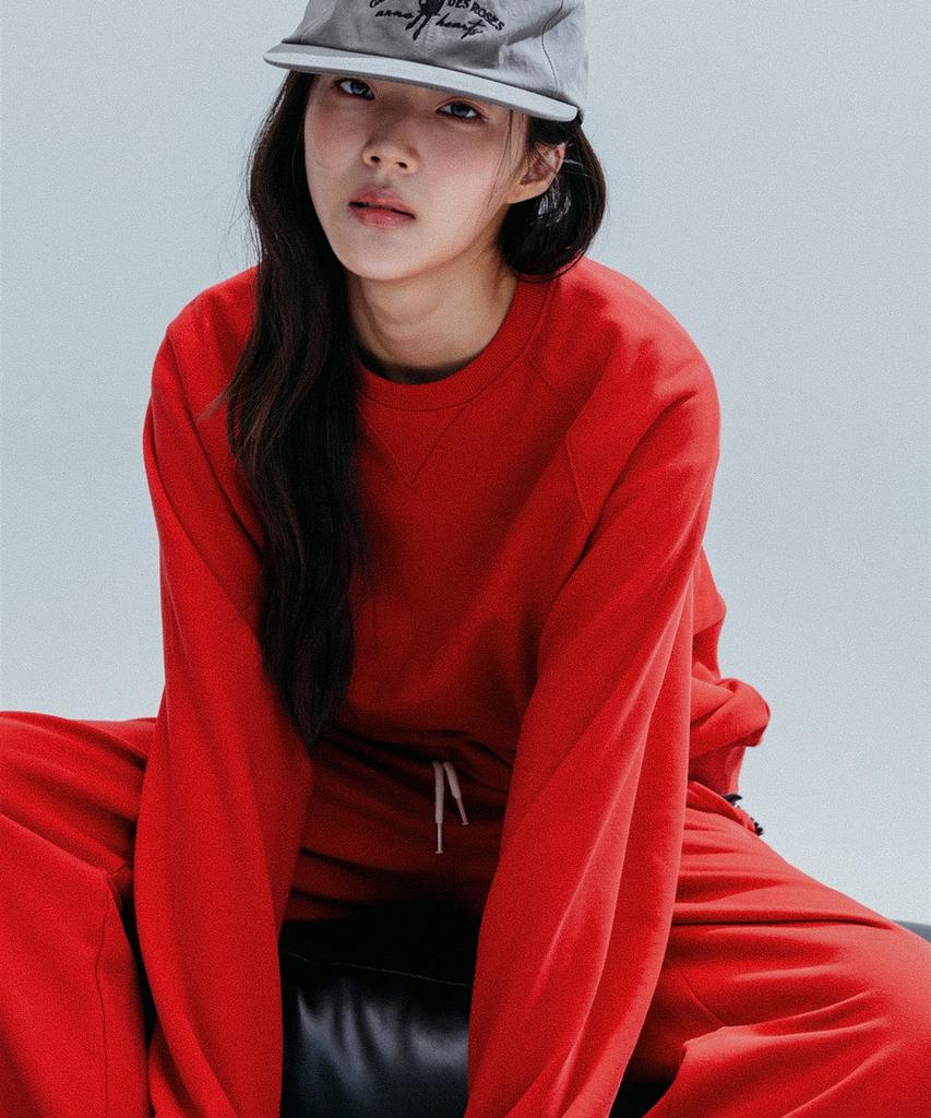 ANNEHEARTS Wide String 2Ways Sweatpants_Red