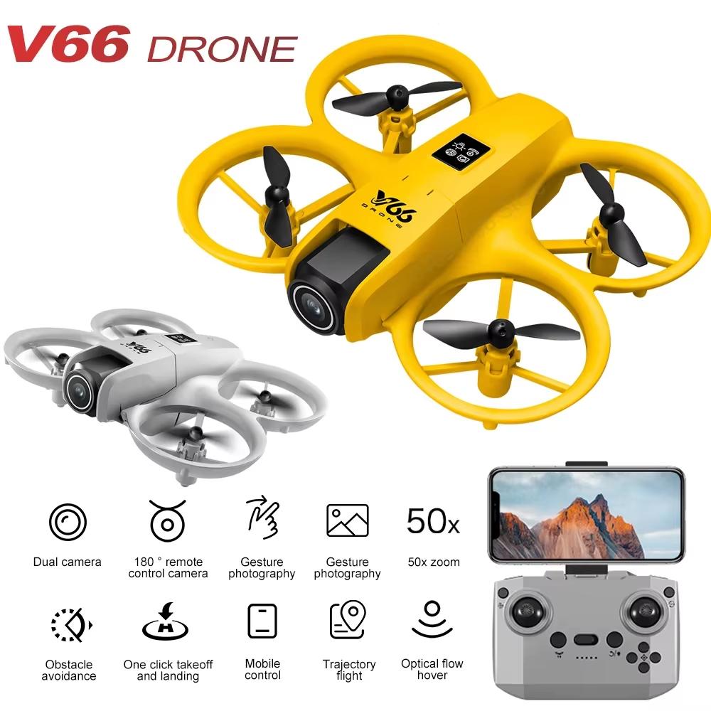 2025 New V66 Mini Drone 4K HD Camera WiFi FPV Obstacle Avoidance Quadcopter Remote Drone Children's Toy Gift