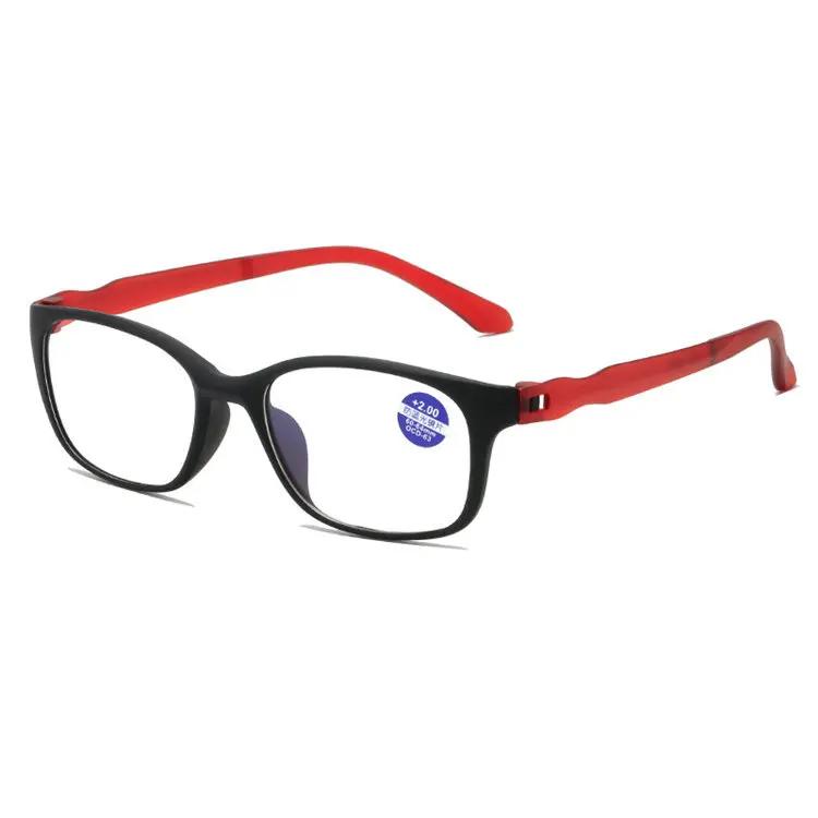 Retro Square Frame Presbyopia Reading Glasses for Men and Women, Ultra Light Anti Blue Light Computer Glasses, 0 To+4.0