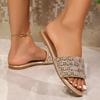 Summer New Full Diamond Flat Slippers Women's Fashion Cool Slippers Women's Beach Shoes
