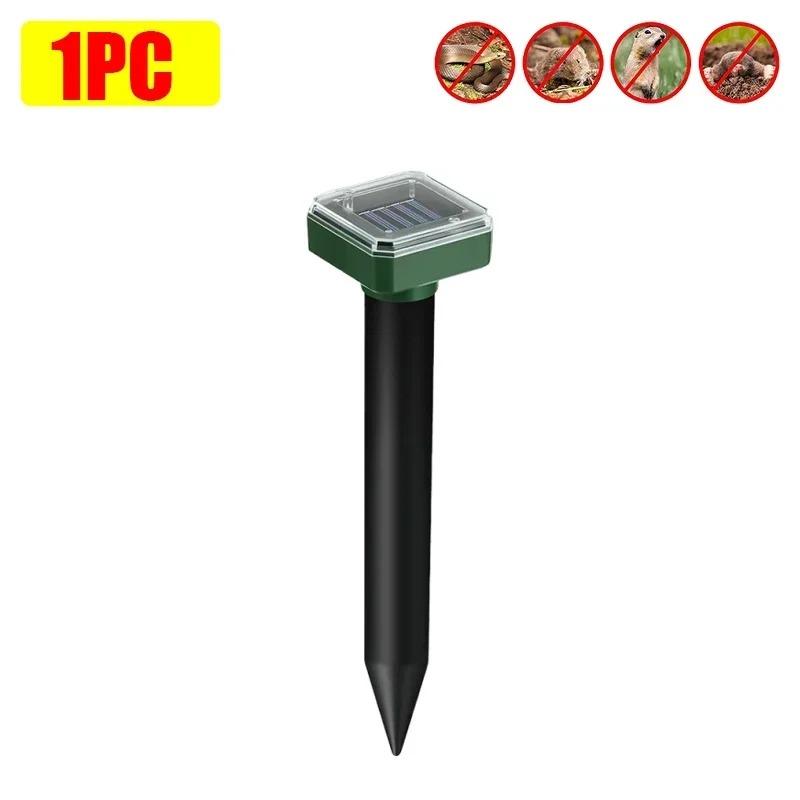 Solar Ultrasonic Mole Repellent Vibration Snake Insect Mouse Repeller Outdoor Waterproof Solar Powered Pest Control Deterrent 1PC Square