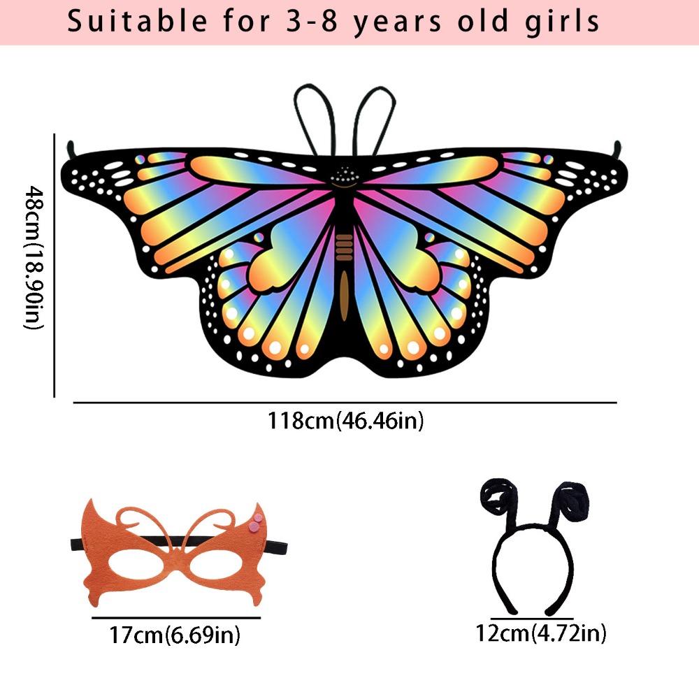 Fancy Dress Butterfly Wings Cape Colorful Kids Costume Fairy Butterfly Costume  Gift