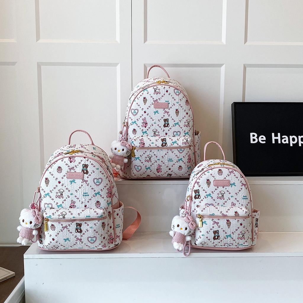 Schoolbag High-end Sense Large-capacity Cartoon Backpack Women's New Travel Shopping Leisure Bag College Student Class Schoolbag