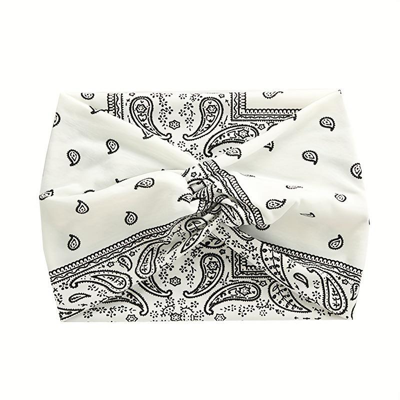 1 st Turban Paisley Twist Pannband Damhuvudband Brett Hårinpackning för Kvinnor Stora Sport Tränings Stretch Halkfria Stora Huvudband