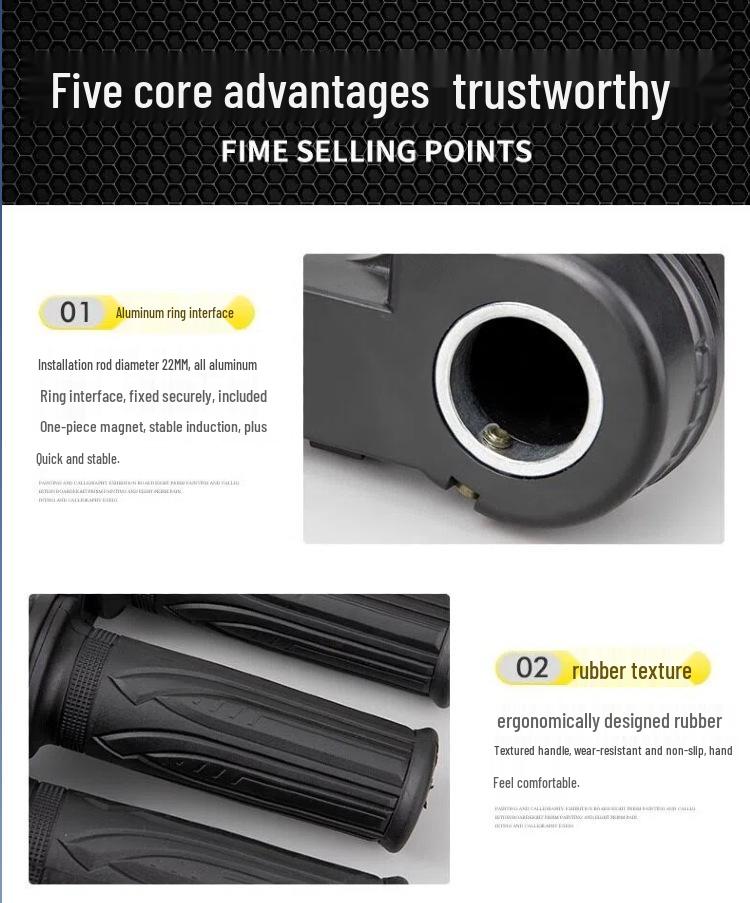 Four-Light Handlebar Throttle with 23 Three-Speed Voltage Display for Electric Bicycles