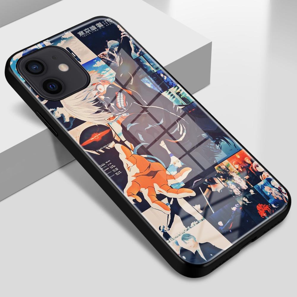 

Для iPhone 6 6S 7 8 14 Plus X XR XS 11 12 13 14 Pro Max SE2020 чехол из закаленного стекла с защитой от падения в стиле аниме «Токийский гуль» iPhone 14 plus