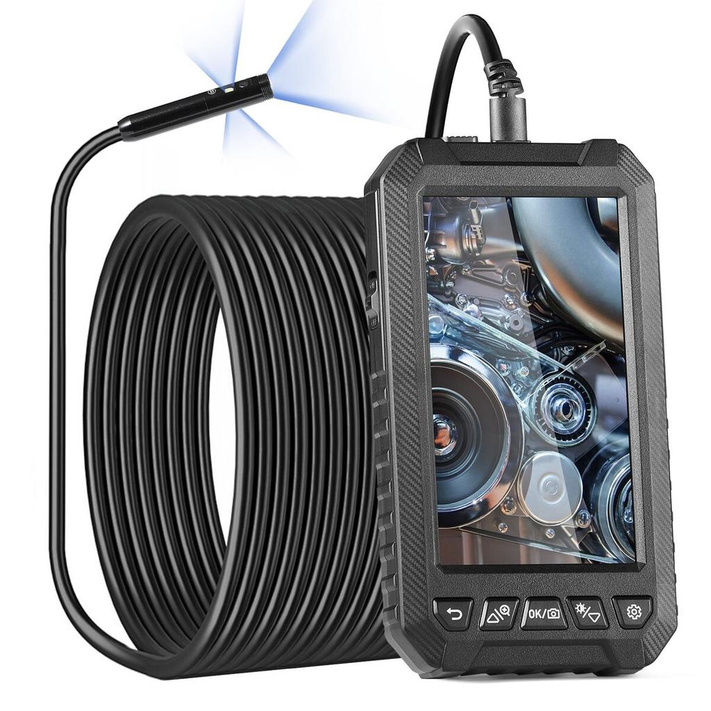 Endoscope Camera with Lights Triple Lens Borescope 49.2FT Cable 5" Screen