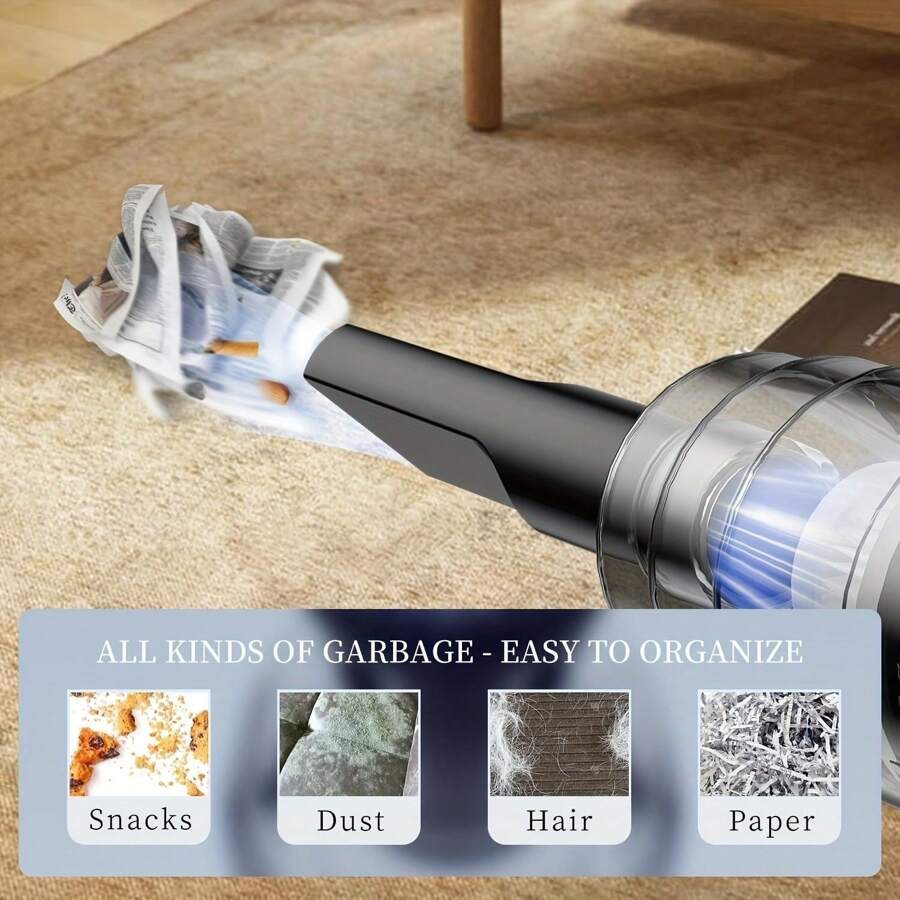 Small Handheld Vacuum Cleaner, Portable Wireless Vacuum Cleaner, Mini Handheld Vacuum Cleaner With Brush Head, Long Suction Nozzle, Dual Filters,