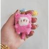 Handmade Crochet, Biscuit Cat Pendant, Weaver Yarn Woven Small Accessories, Cartoon Cute Bag Hanging Accessories, with Keychain, Christmas Gift