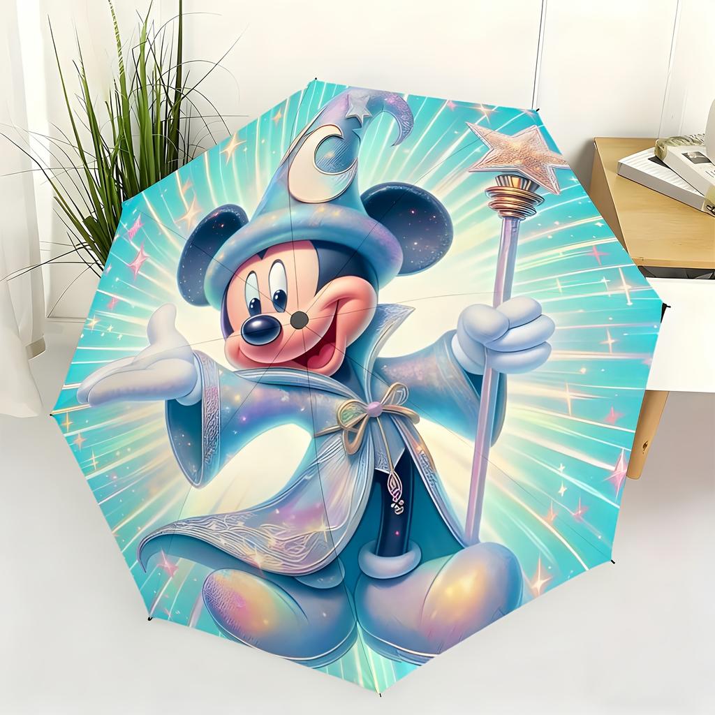 A Disney-Authorized Mickey Mouse Magical Automatic Umbrella, Suitable for All Occasions As a Dual-Purpose Umbrella for Sun And