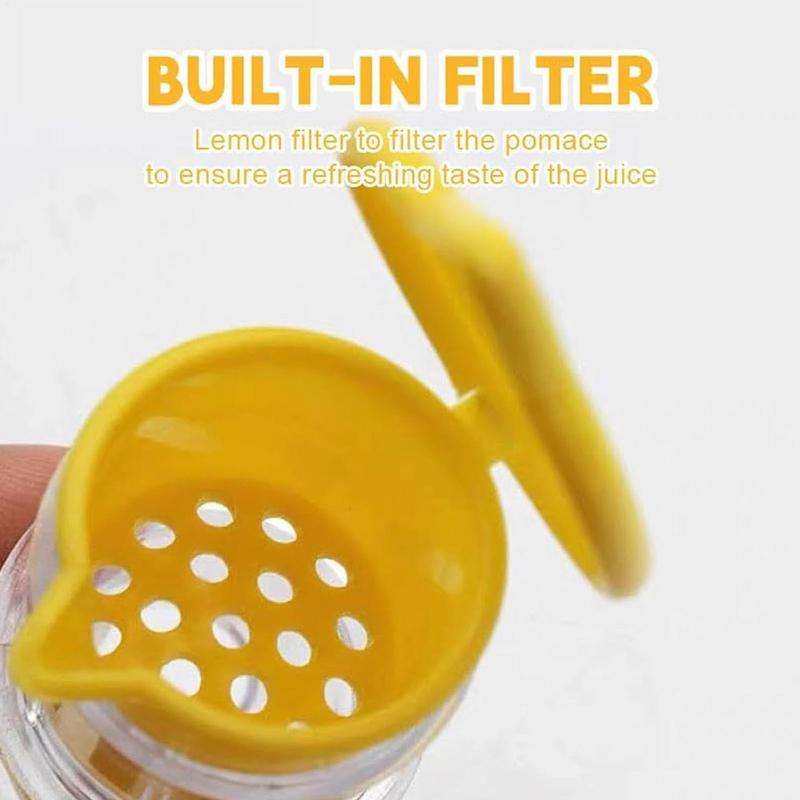 Lemon Press Squeezer Portable Manual Orange Juicer Hand Lemon Juicer Faucet Screw Top Lemon Juicer with Built-In Filter