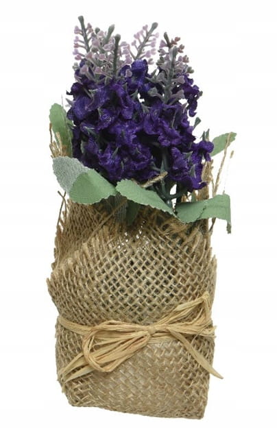 Lavender in a jute casing 17x7cm Artificial decorative plant
