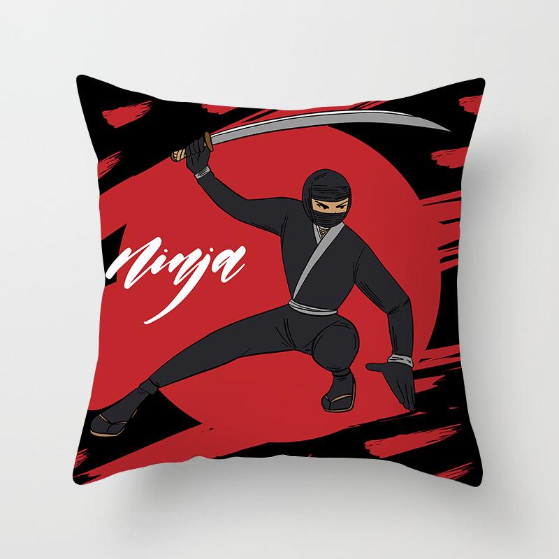 Japanese Ninja Character Digital Single-sided Printing Sofa Pillow Cushion Cover Home