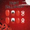 24pcs Halloween Pumpkin & Plaid Press-On Nails Set - Glossy Short Oval, Full Coverage Fake Nails In Vibrant Orange & White for Women and Girls