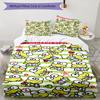 3pcs Sanrio KEROKERO KEROPPI1 Design Cover Set - HD Printed Bedding with 1 Cover and 2 Pillowcases - Perfect for Home and Dorm Decor