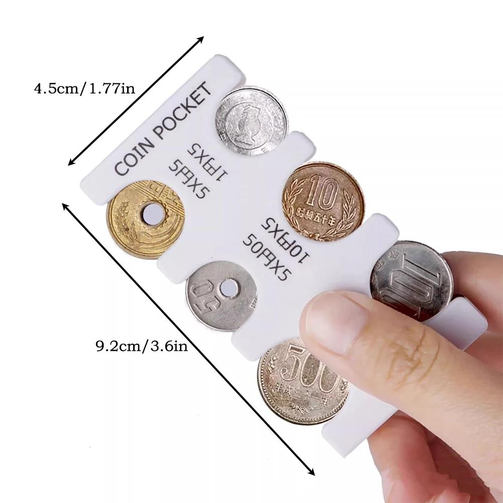 1Pc Mini Portable Coin Organizer, Portable Plastic Coin Holder, Multi-Slot Japanese & Korean Currency Storage, Money Management