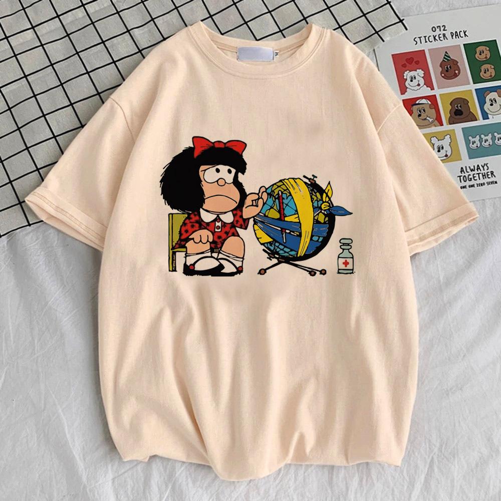 Mafalda tshirt female korean clothes Digital Pastel Vintage women Grunge t-shirt Y2k harajuku aesthetic kawaii Breathable Punk